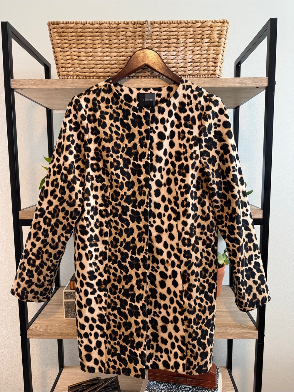 The Limited Leopard PeaCoat Jacket w/Pockets, S